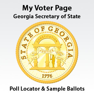 State of GA Seal, Poll Locator and Sample Ballots